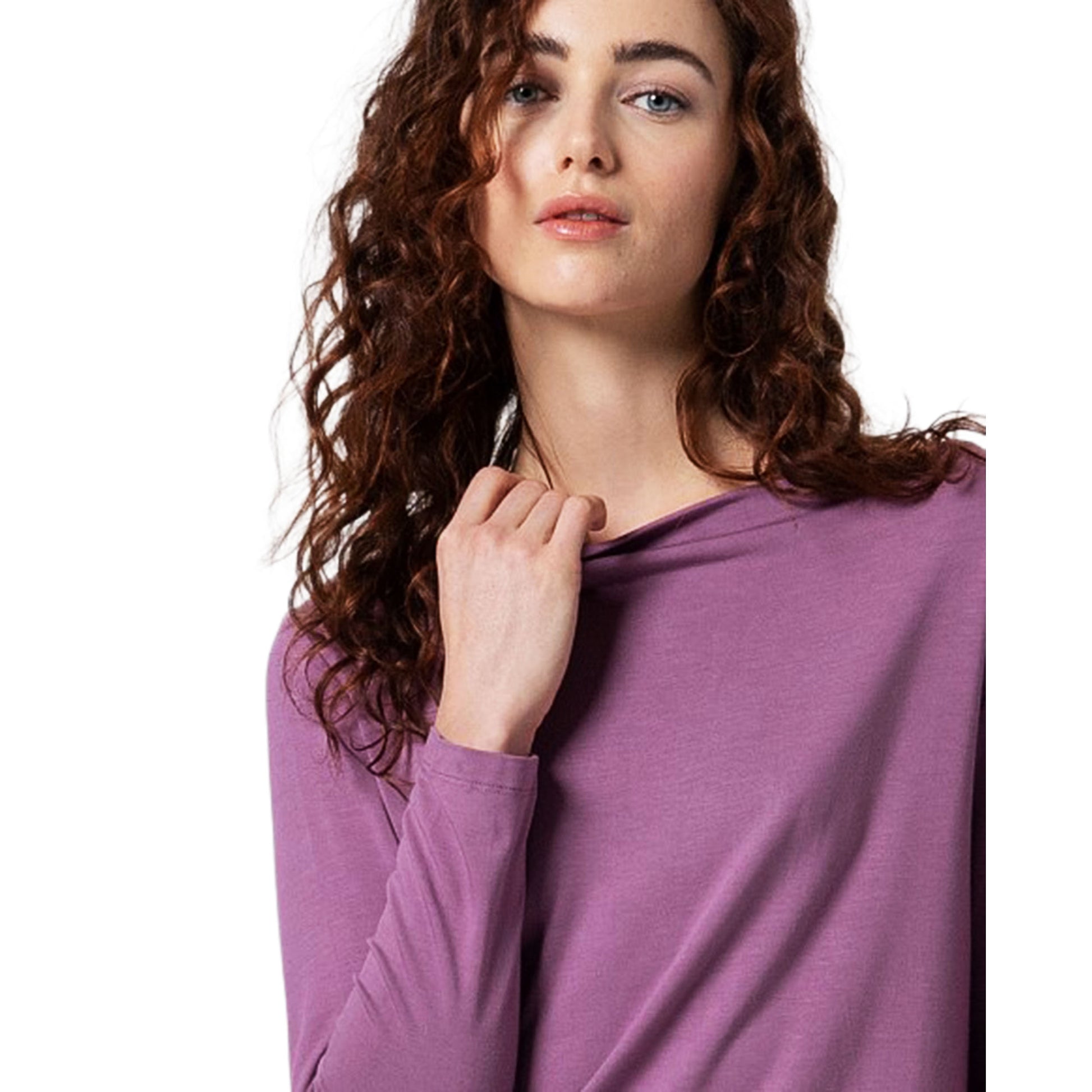 SURKANA - T-shirt con scollo a barca in viscosa di bambù-SURKANA-VIALESCARPE