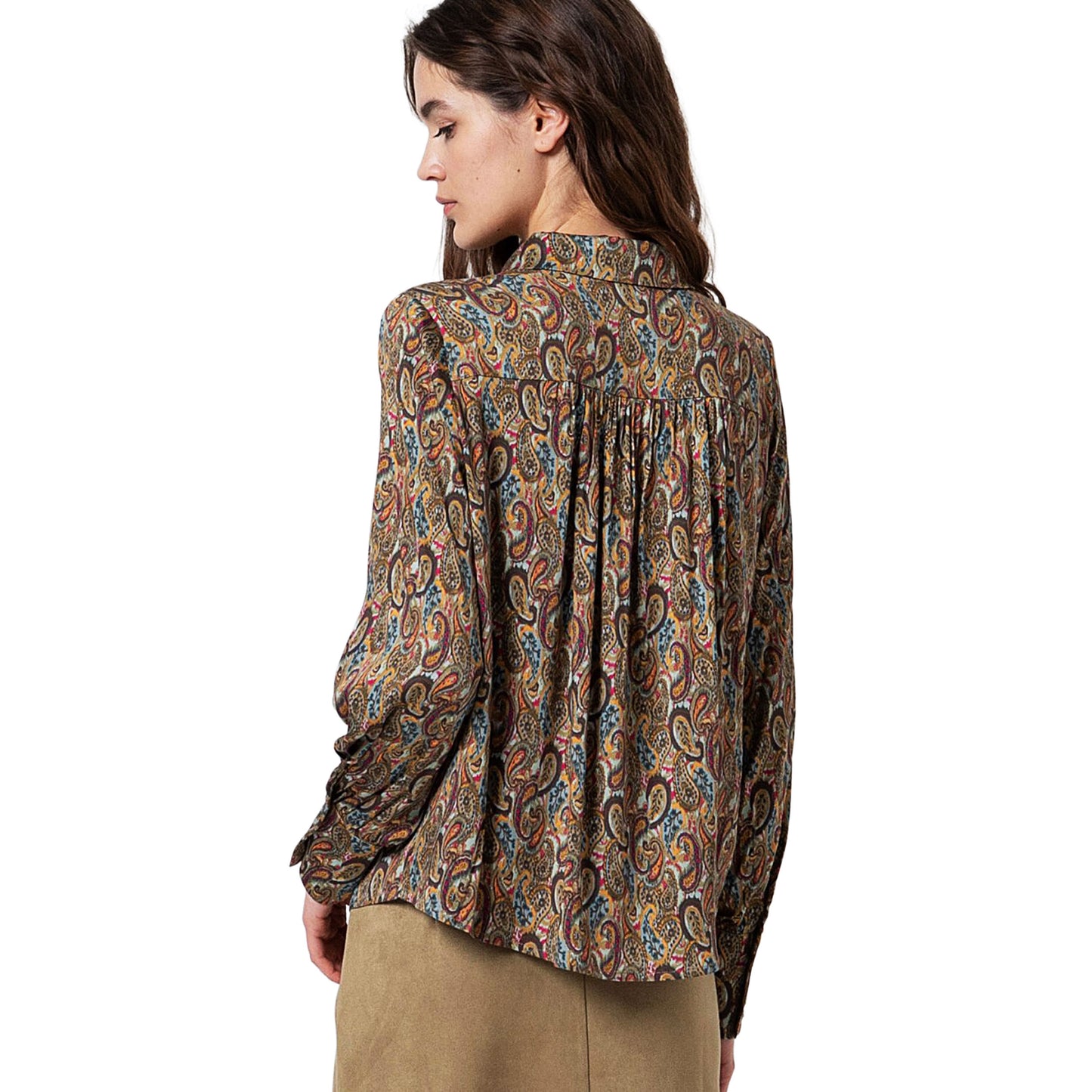 SURKANA - Camicia con stampa paisley fluida multicolore-SURKANA-VIALESCARPE