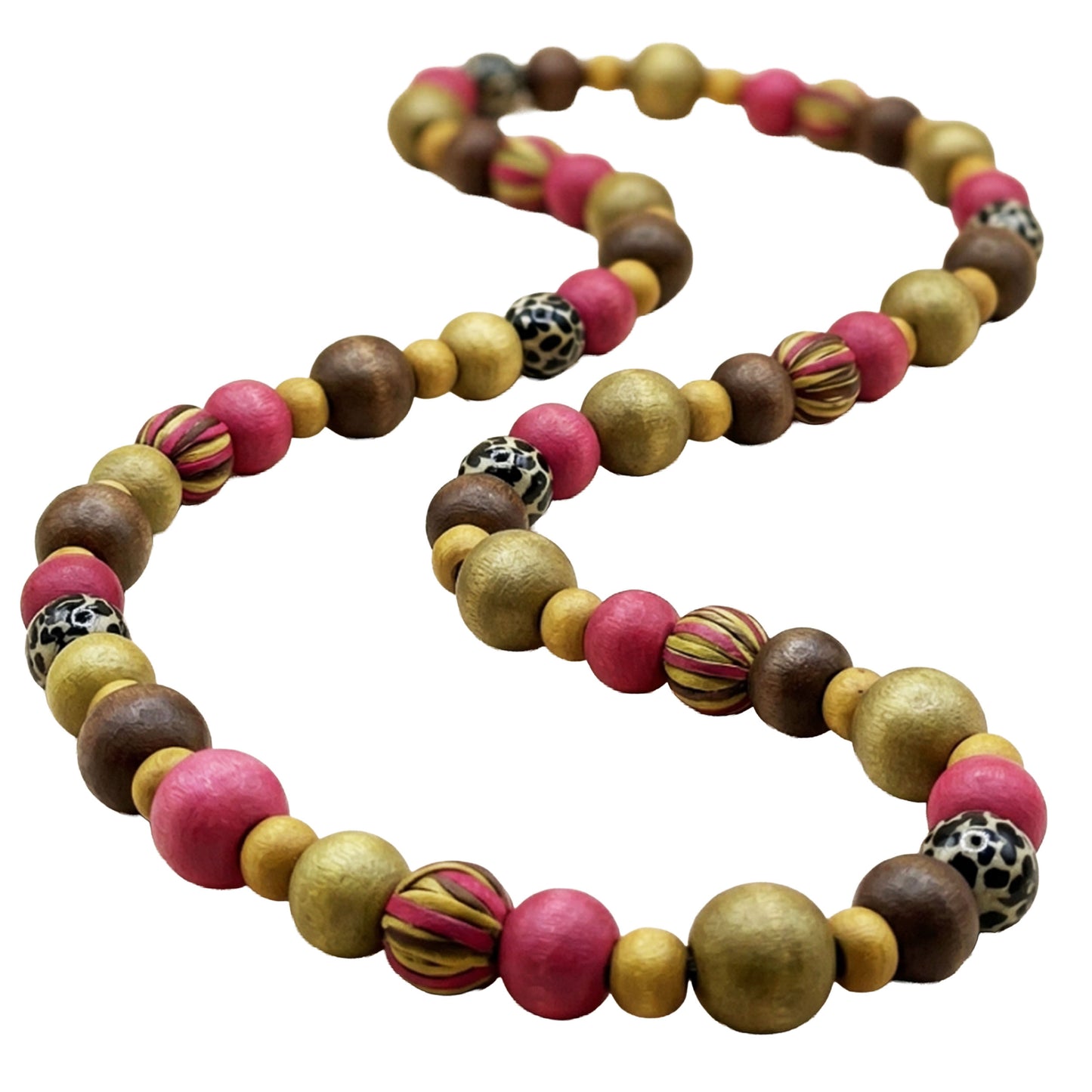 SURKANA Collana sfere filo Fuxia/Verde