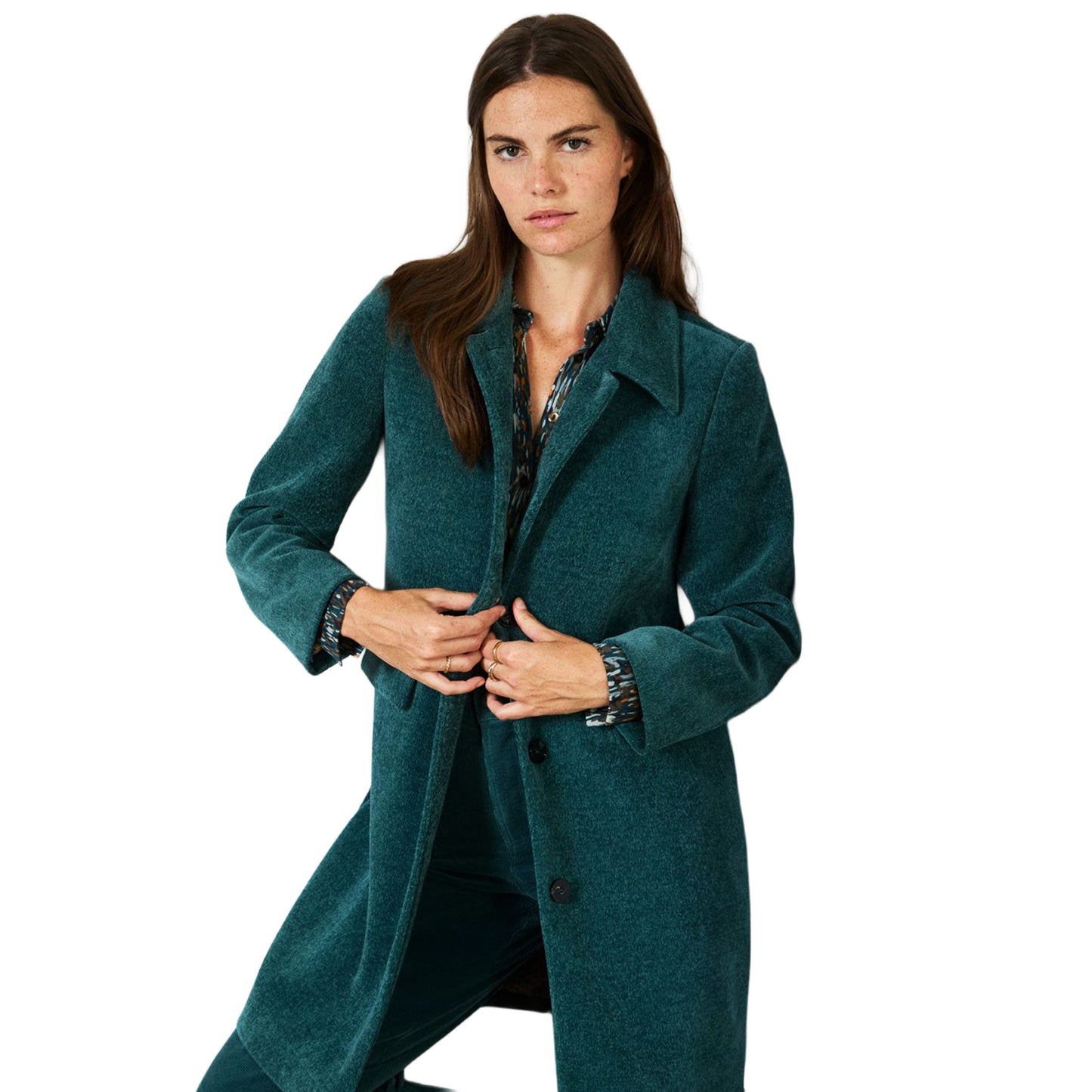 SURKANA - Cappotto dritto con fodera stampata-SURKANA-VIALESCARPE