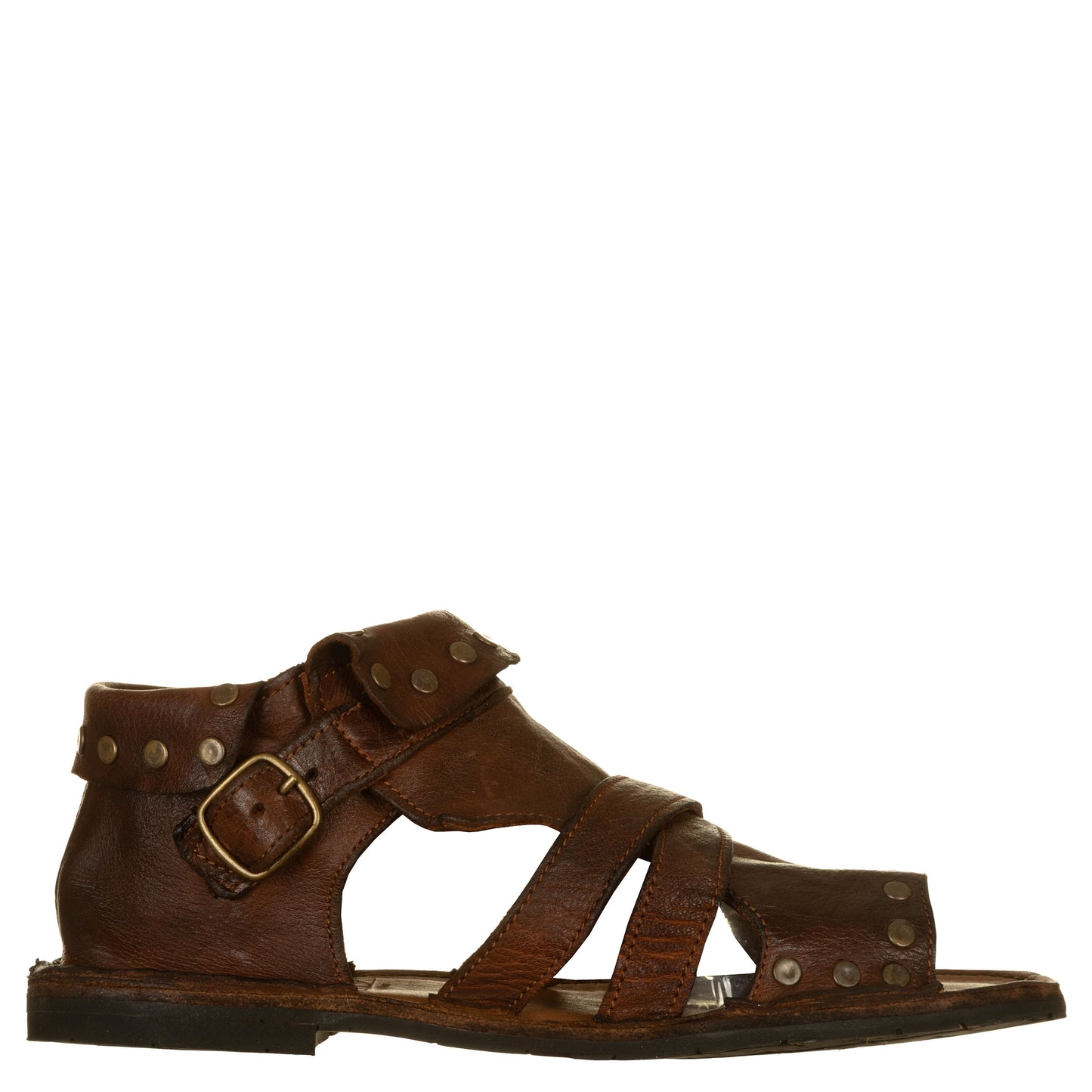 Sandalo gladiatore, bufalo con borchie
