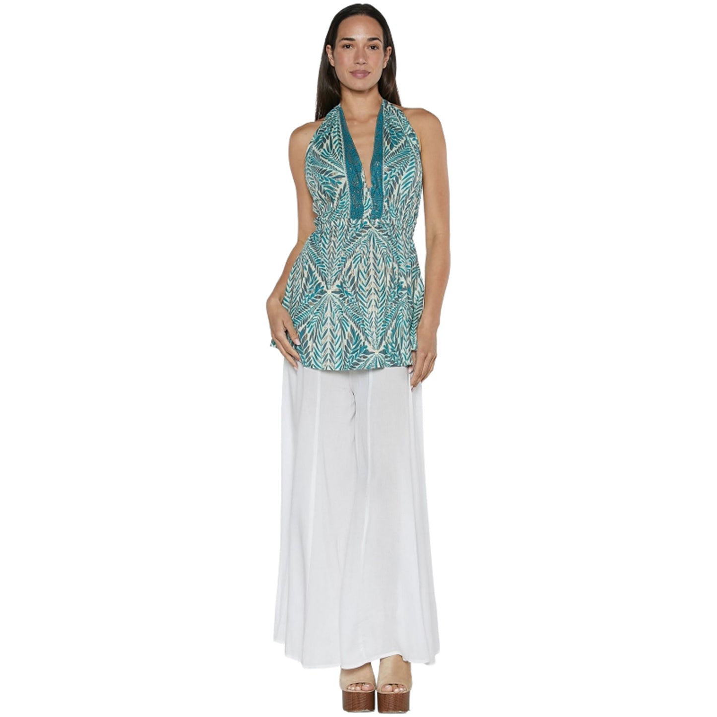 BABA DESIGN Pantaloni VISCOSE FLARE Sabbia