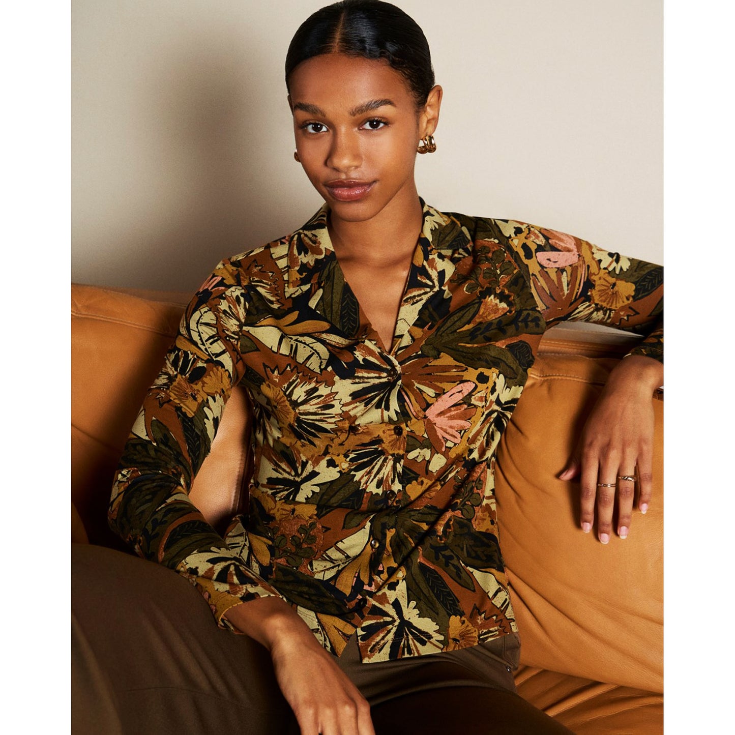 SURKANA - Camicia stampata con colletto a revers-SURKANA-VIALESCARPE