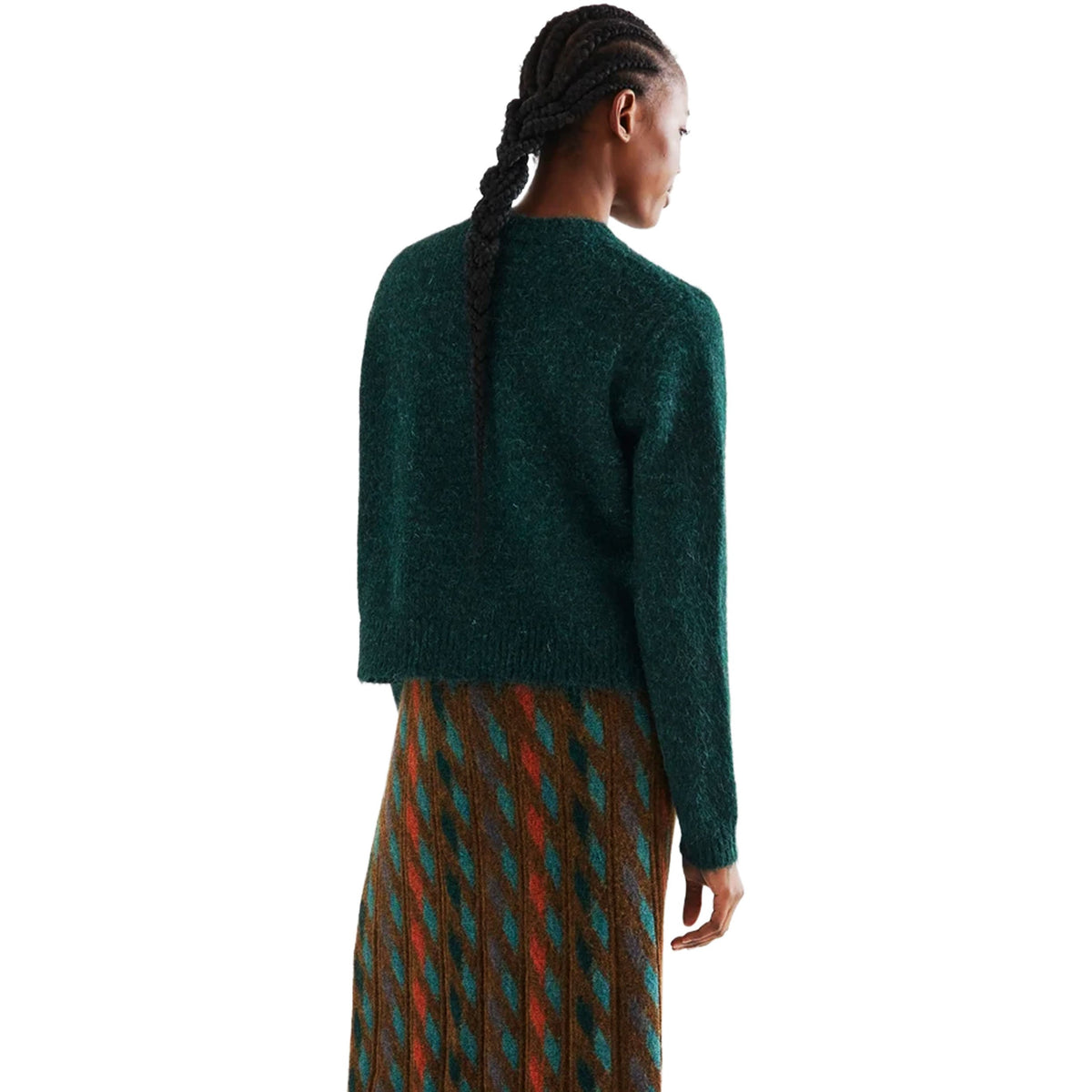 COMPAÑÍA FANTÁSTICA Cardigan verde scuro con bottoni a contrasto