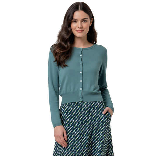 SURKANA Cardigan in Maglia Verde Polvere
