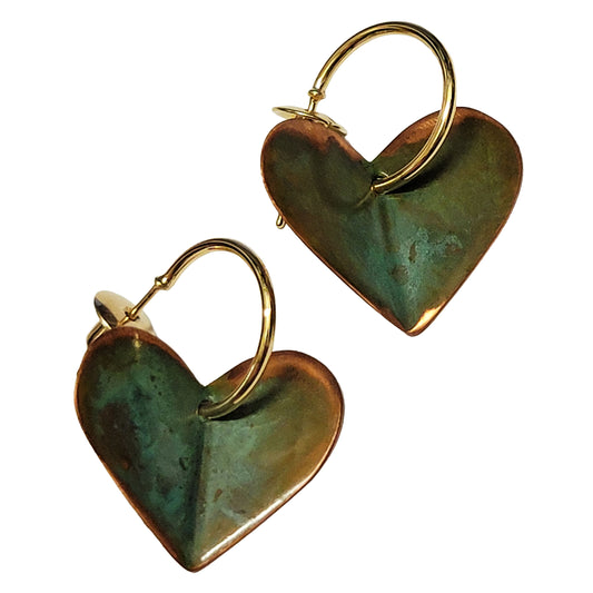 HOIKO Orecchini in rame e ottone a foma di cuore 03