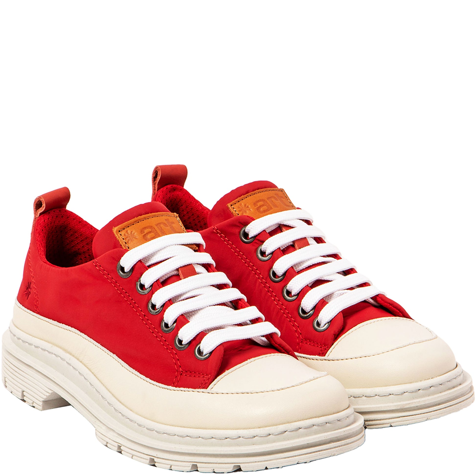 ART Sneakers BIRMINGHAM Nylon Rosso Pelle Ghiaccio-ART®-VIALESCARPE