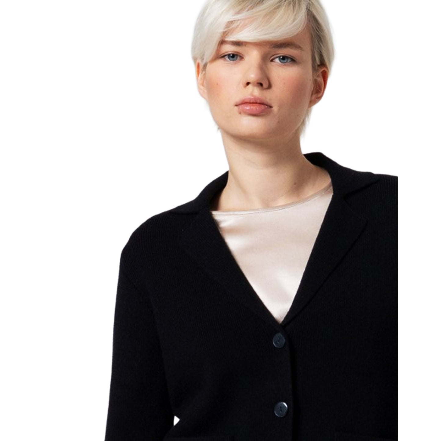 SURKANA - Giacca in maglia con collo a revers e tasche-SURKANA-VIALESCARPE