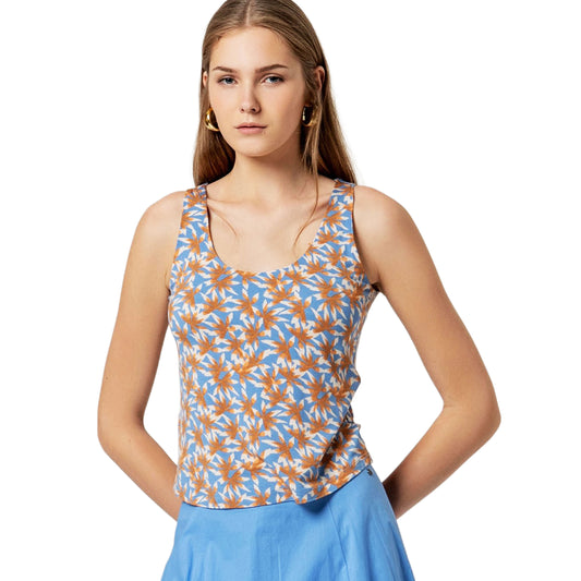 SURKANA Top a spalline con scollo rotondo Polvere