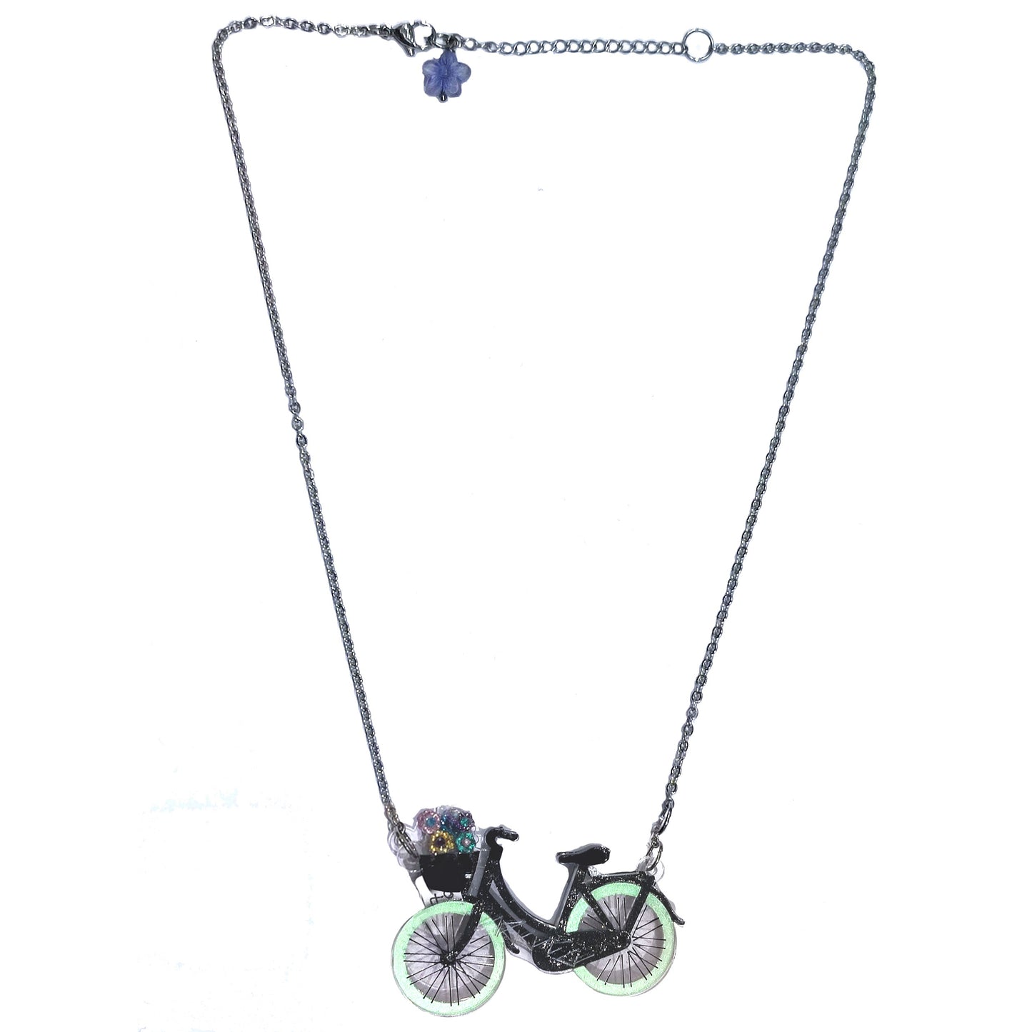 Collana plexiglass artigianale con Bici