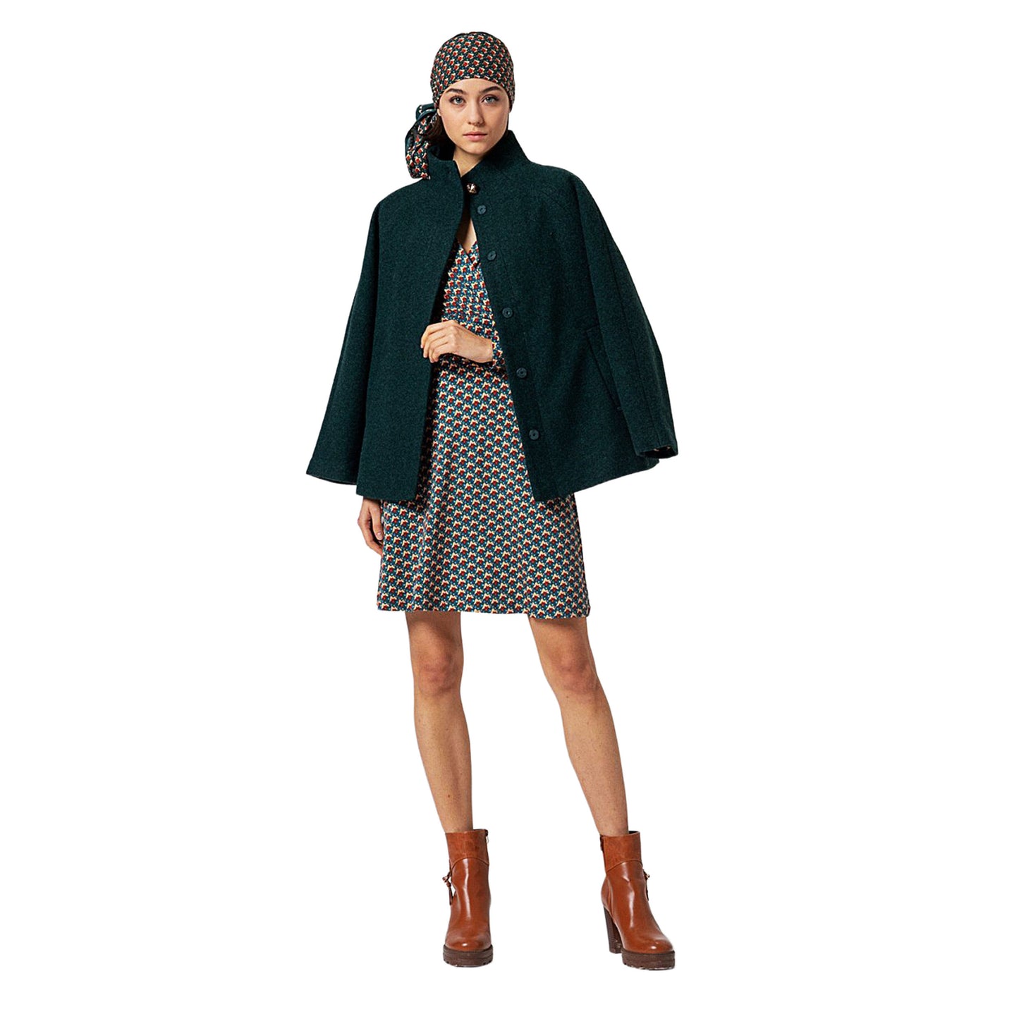 SURKANA - Abito corto elasticizzato a incrocio Petrolio-SURKANA-VIALESCARPE