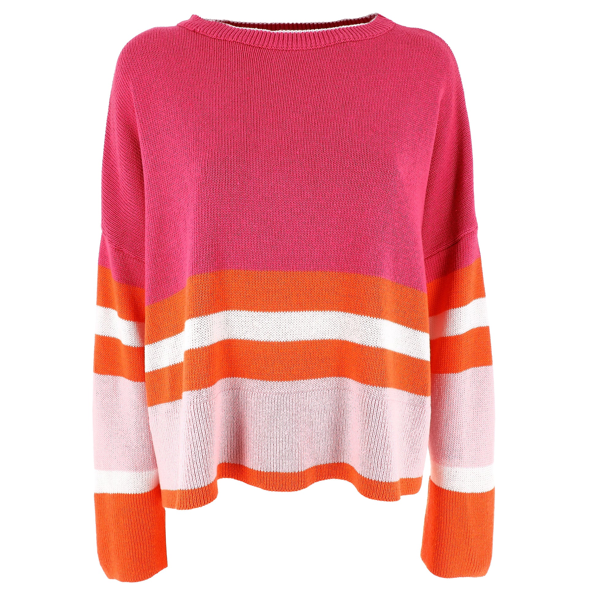KARAKORUM Maglia DIANA Fuxia Righe in Contrasto-KARAKORUM-VIALESCARPE