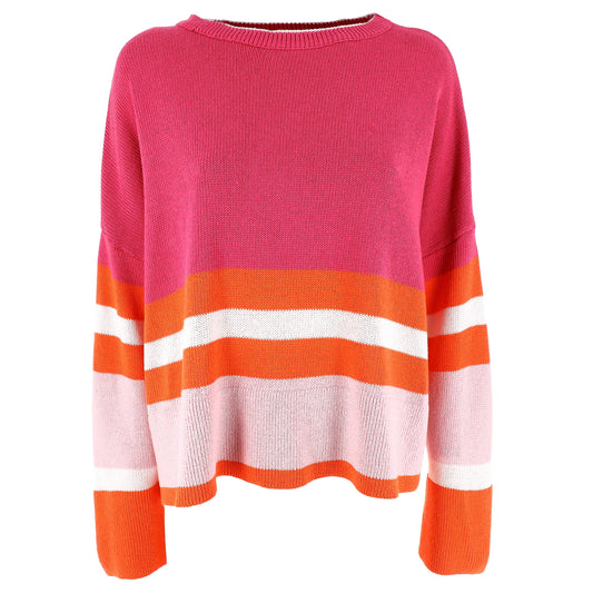 KARAKORUM Maglia DIANA Fuxia Righe in Contrasto-KARAKORUM-VIALESCARPE
