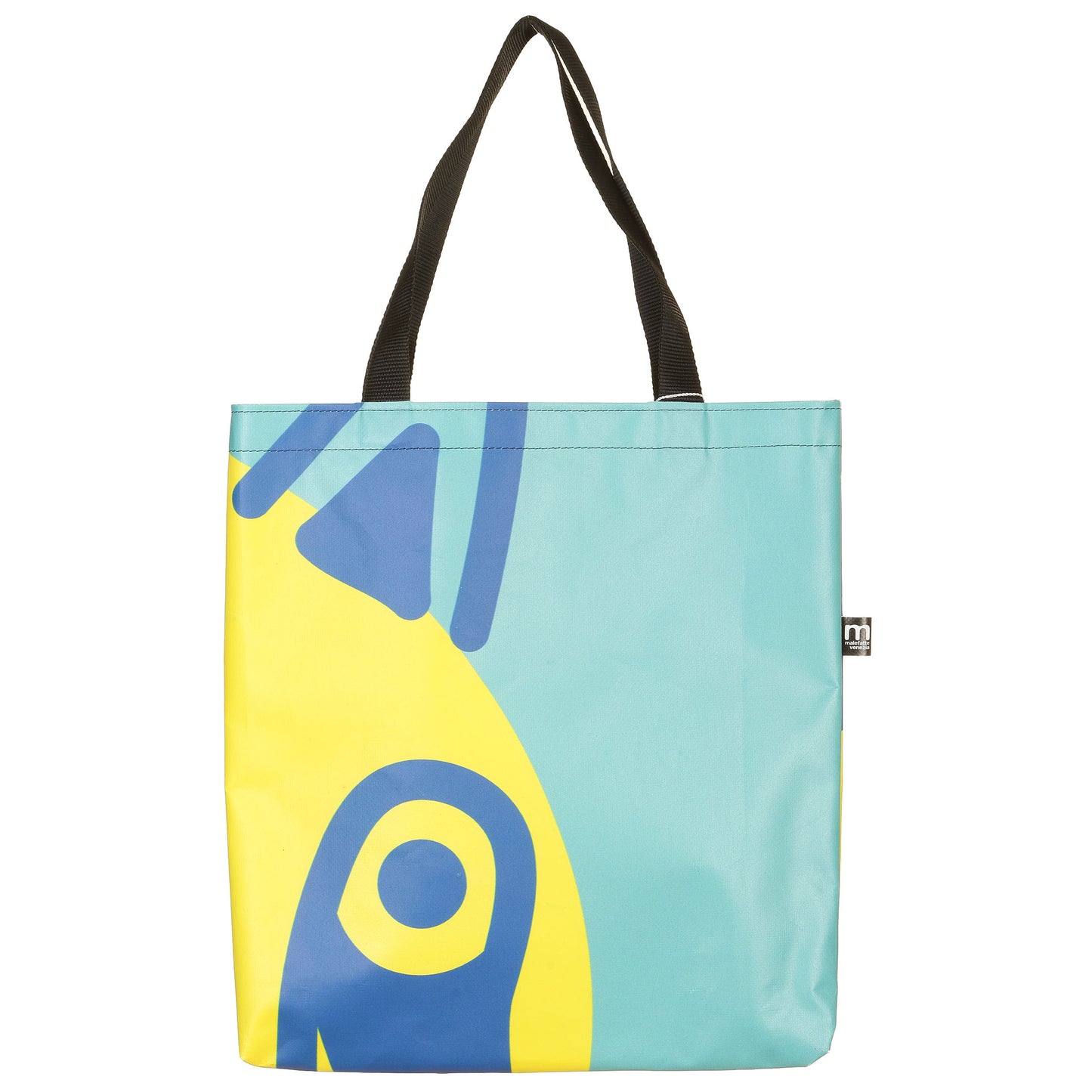 Borsa Shopper 40x40 Giallo-Turchese-Bluette