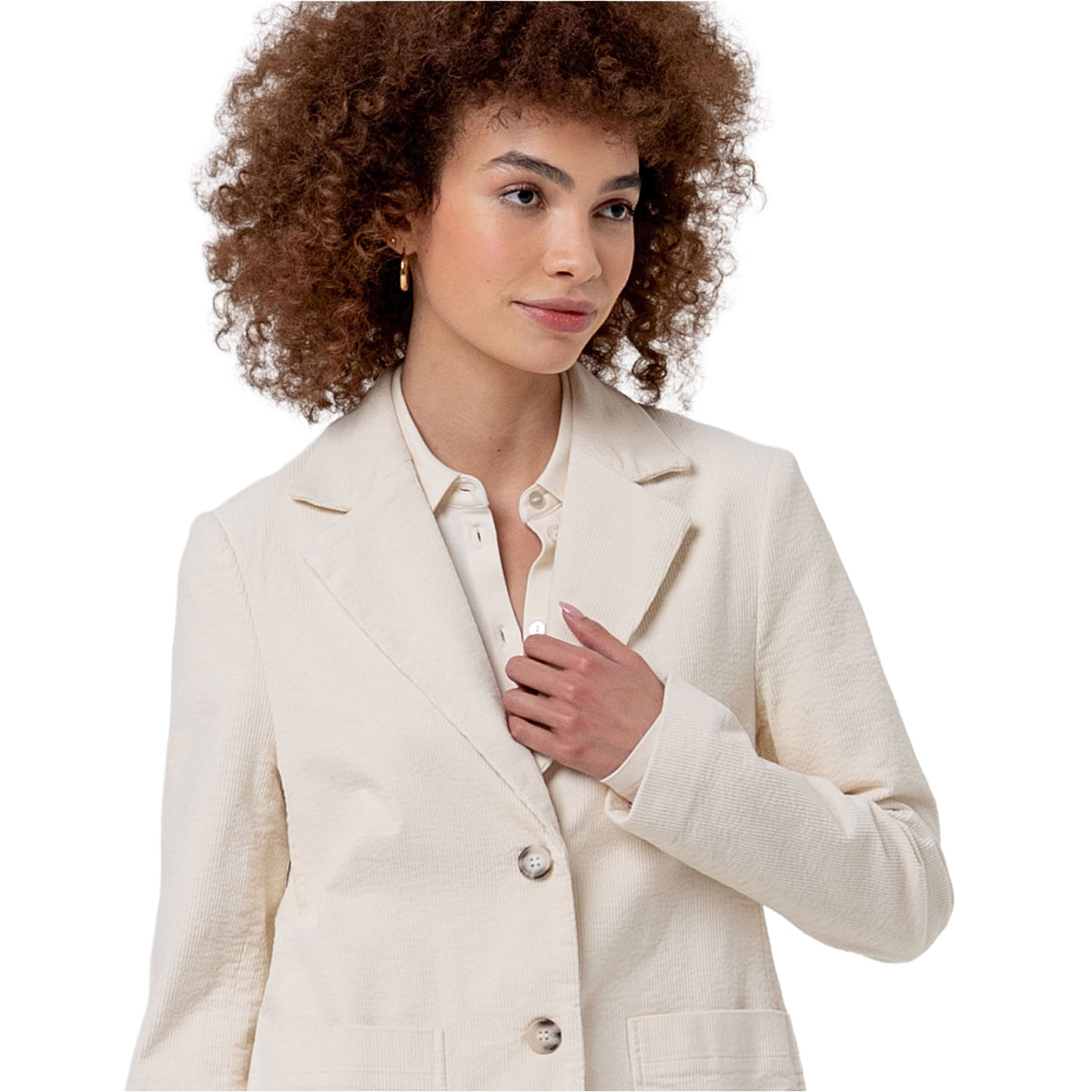 SURKANA Blazer in Velluto con Fodera Stampata Crudo