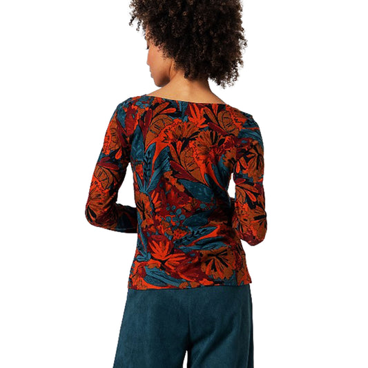 SURKANA - T-shirt aderente elasticizzata con scollo drappeggiato-SURKANA-VIALESCARPE