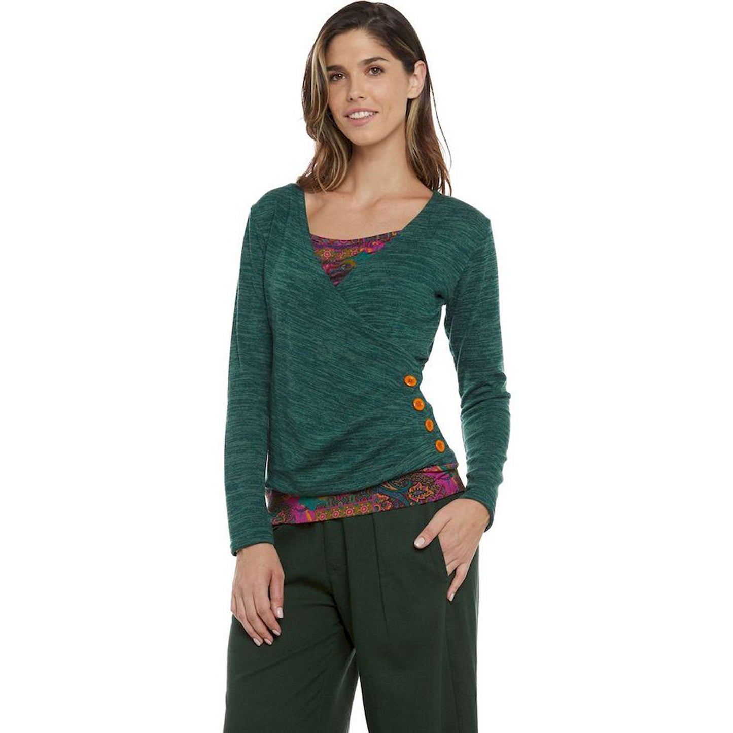 BABA Design - Maglietta doppia con finti bottoni laterali-Baba design-VIALESCARPE