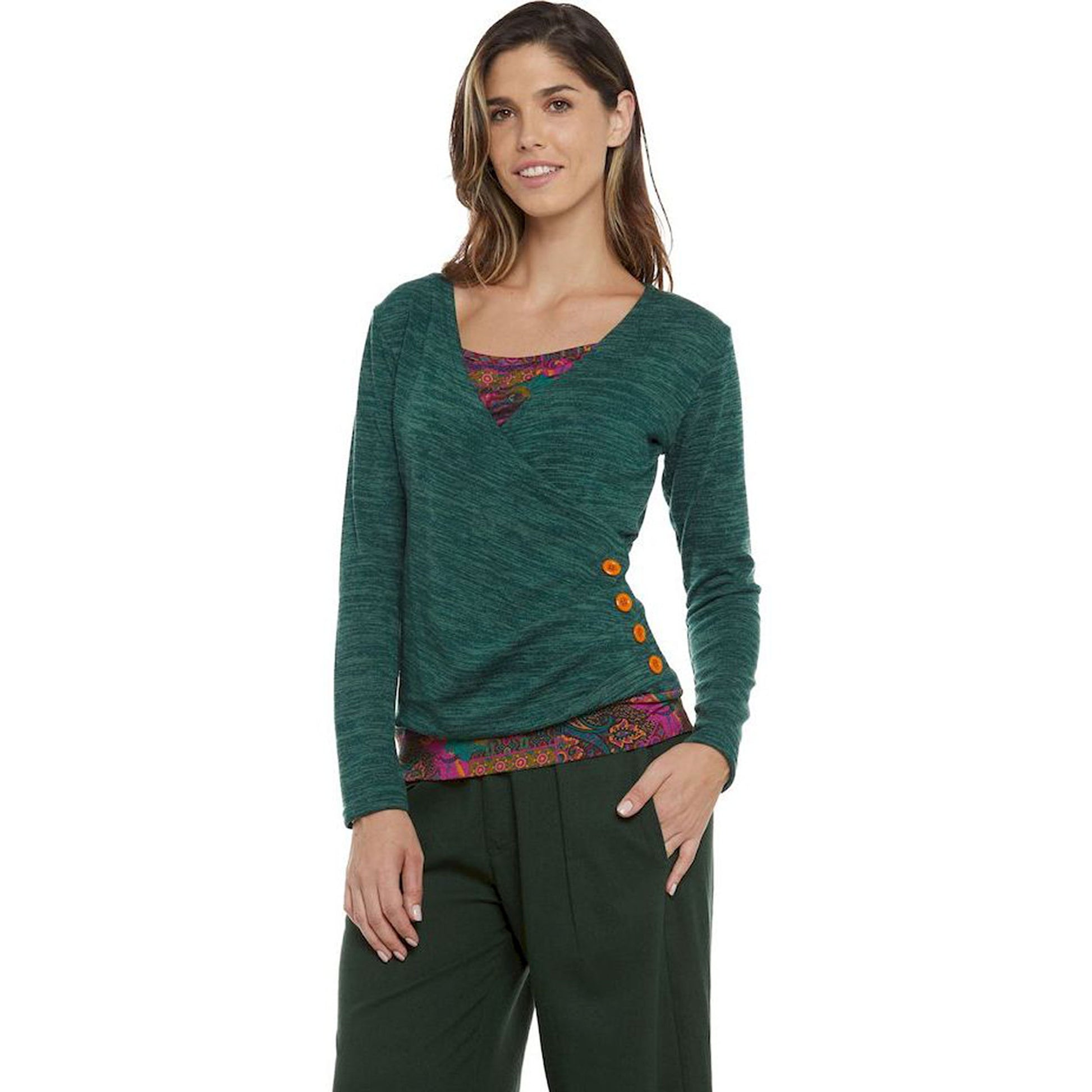 BABA Design - Maglietta doppia con finti bottoni laterali-Baba design-VIALESCARPE