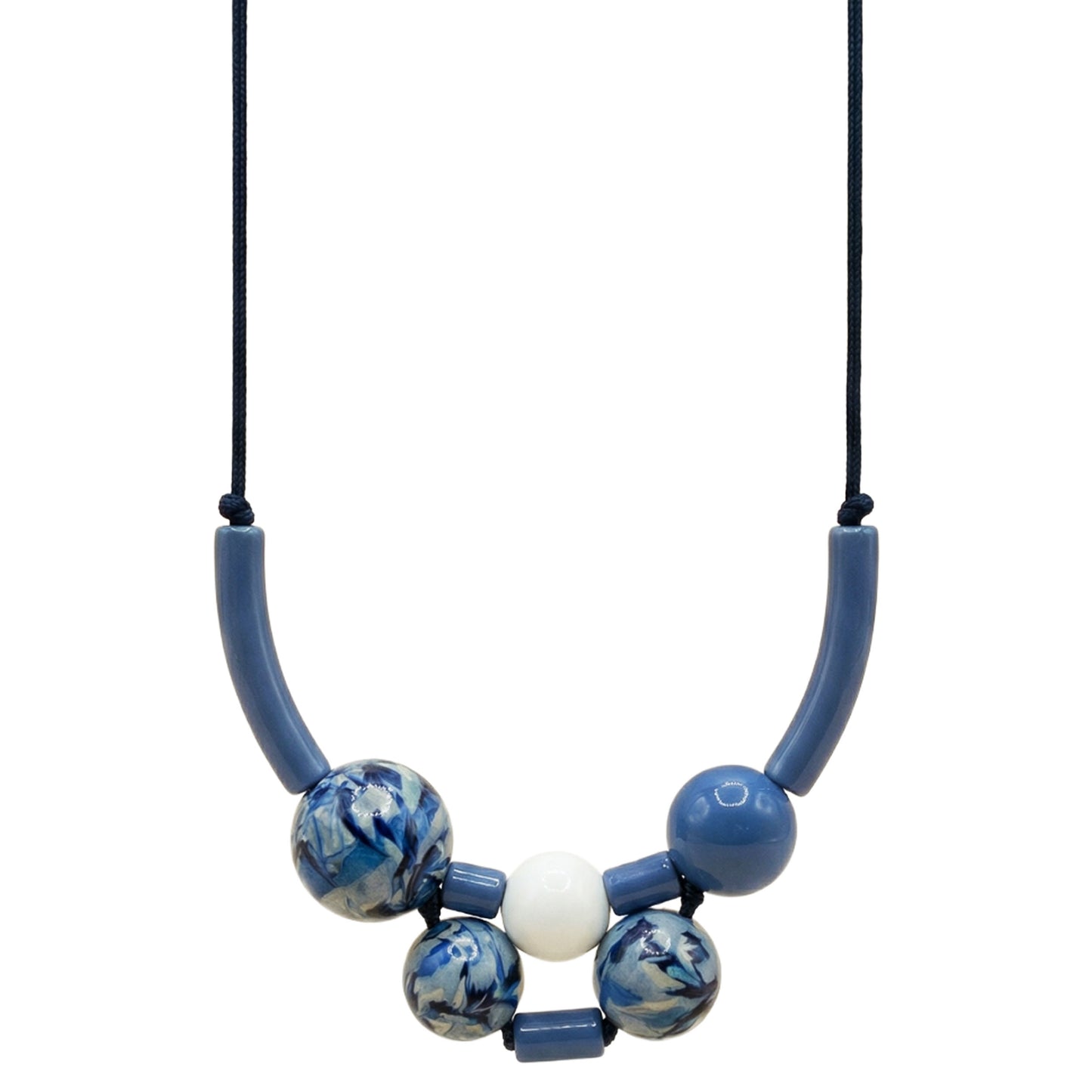 SURKANA Collana a sfere Blu