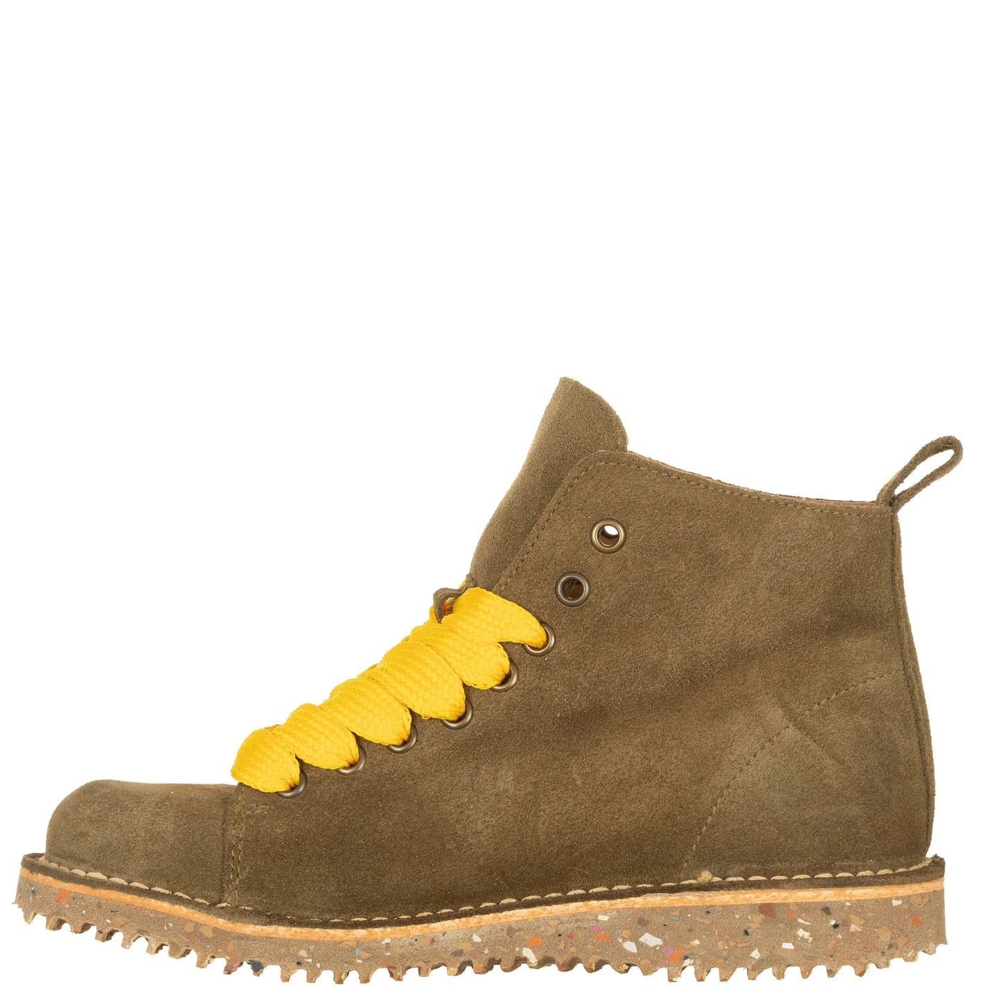 ATXA Boots Scamosciati Kaki con Lacci Gialli-ATXA-VIALESCARPE