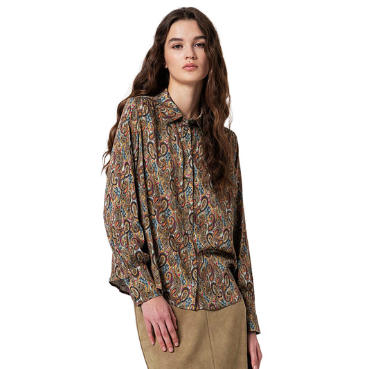 SURKANA - Camicia con stampa paisley fluida multicolore-SURKANA-VIALESCARPE