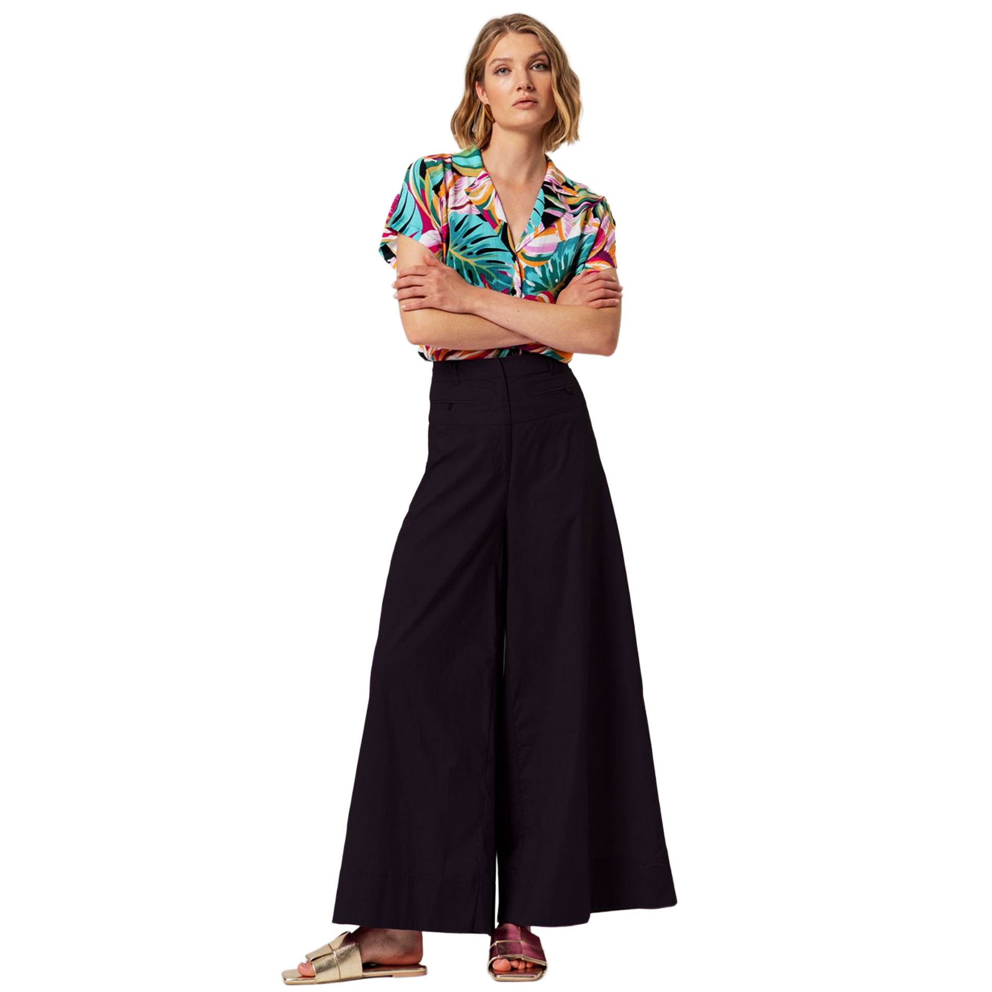 SURKANA Pantaloni Larghi con Canesù Nero-SURKANA-VIALESCARPE