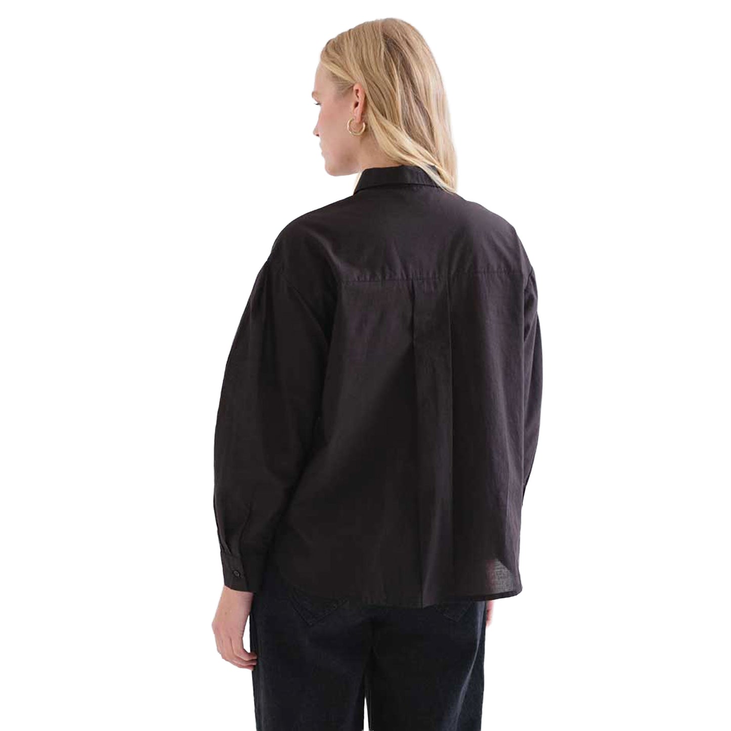 COMPAÑÍA FANTÁSTICA Camicia Nera con ricamo Neo Garden