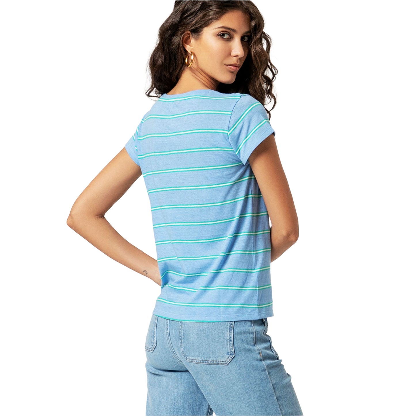 SURKANA T-shirt a maniche corte con scollo tondo Azzurro