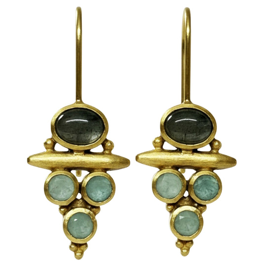 SURKANA Orecchini grappolo con labradorite