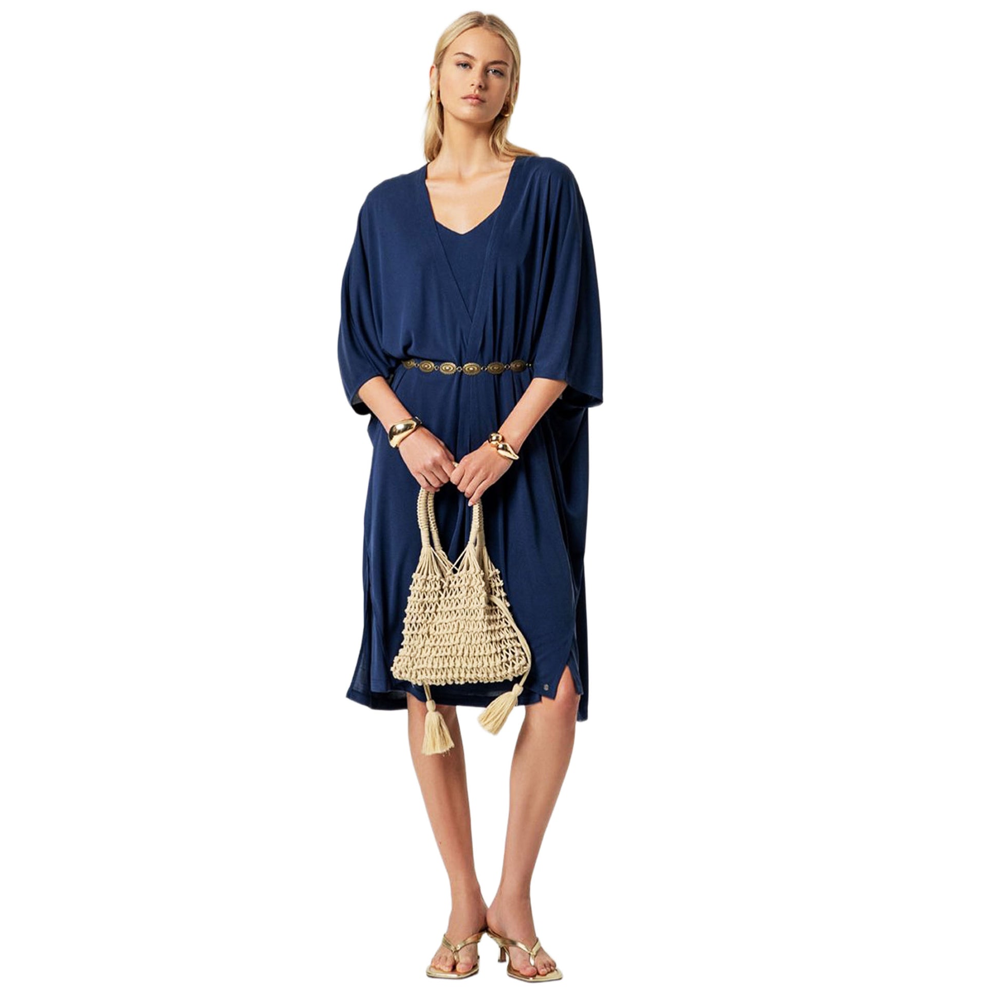 SURKANA Abito a Spalline con Spacco Blu-SURKANA-VIALESCARPE