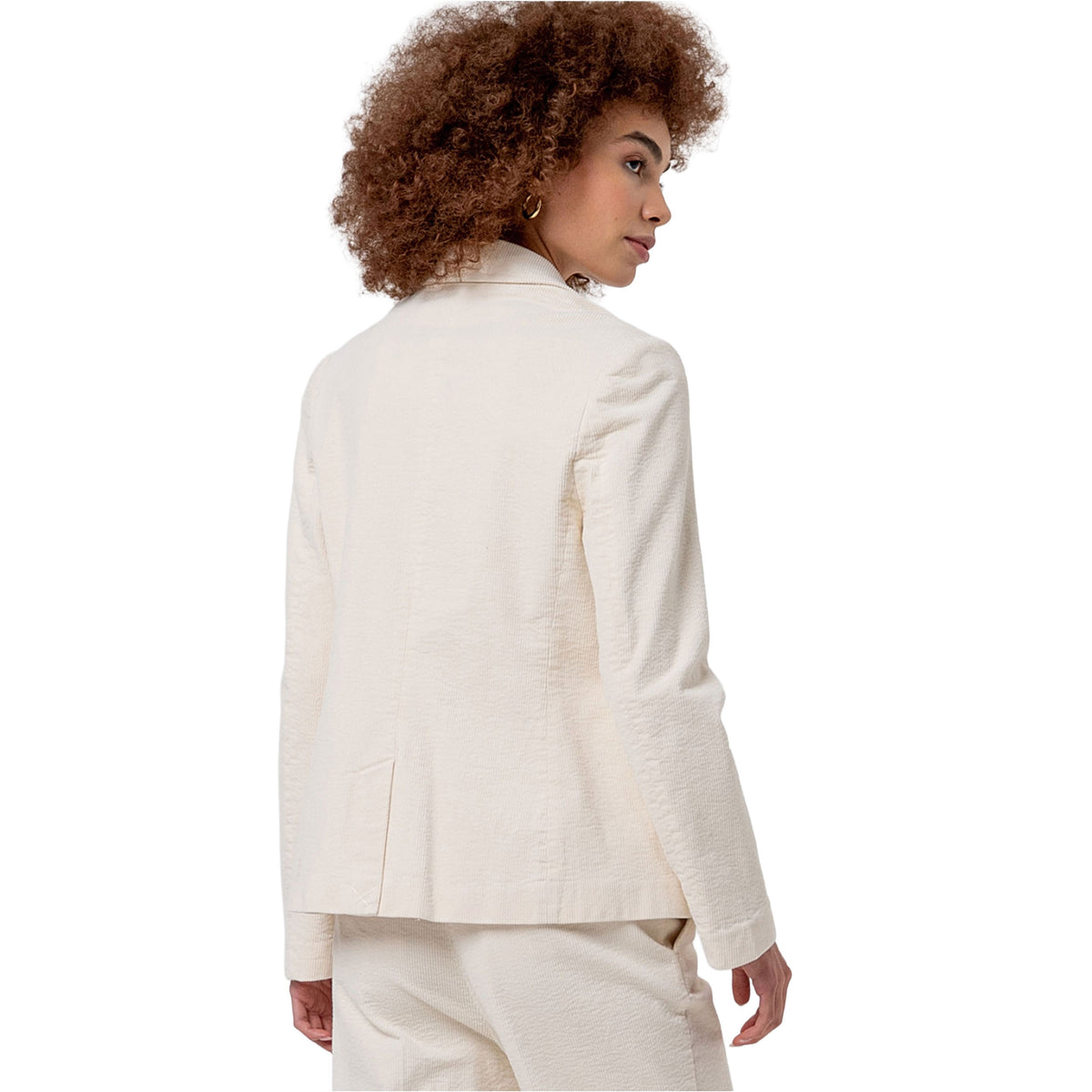 SURKANA Blazer in Velluto con Fodera Stampata Crudo