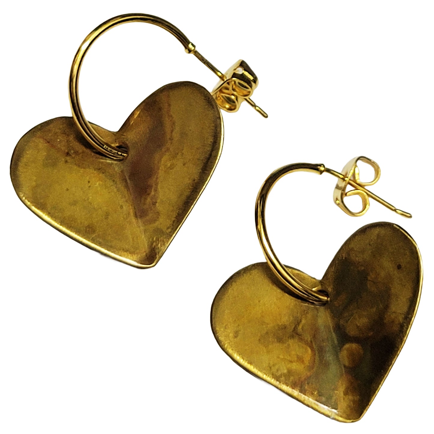 HOIKO Orecchini in rame e ottone a foma di cuore 02