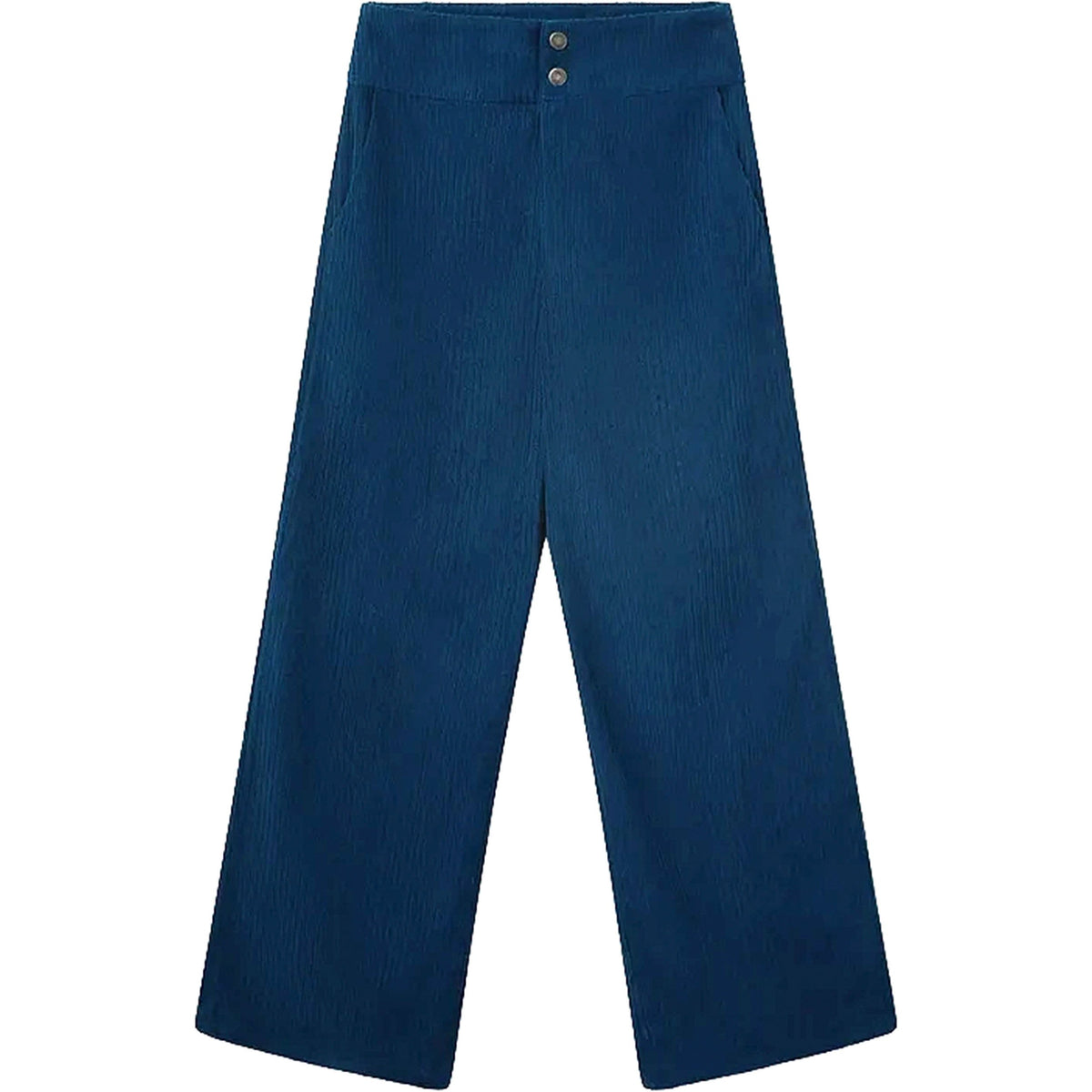 COMPAÑÍA FANTÁSTICA Pantaloni in velluto a coste blu navy con doppio bottone