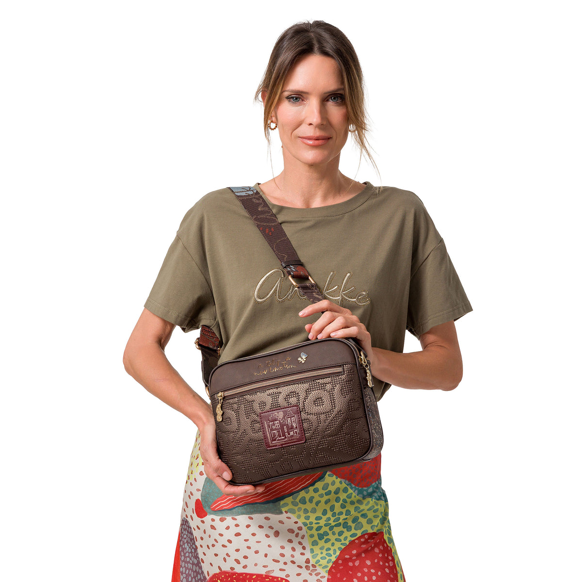 ANEKKE Borsa a Tracolla con tasca frontale Tulip