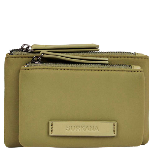 SURKANA Portafoglio doppio in neoprene Verde