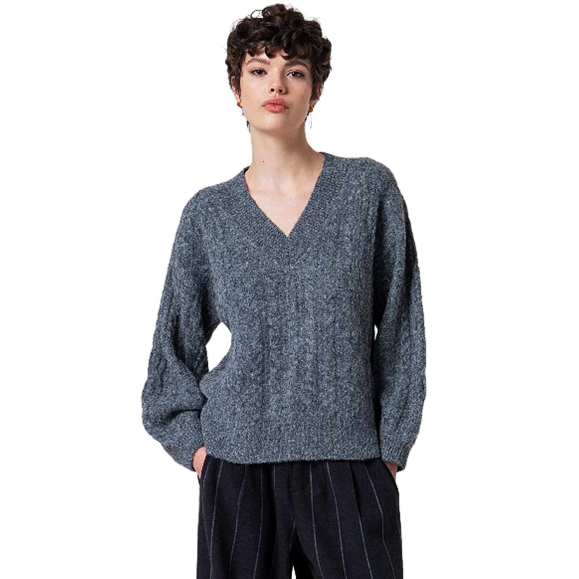 SURKANA - Maglione oversize a trecce-SURKANA-VIALESCARPE