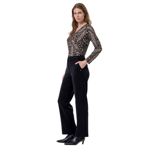 SURKANA Pantalone Dritto in Maglia di Modal Nero-SURKANA-VIALESCARPE
