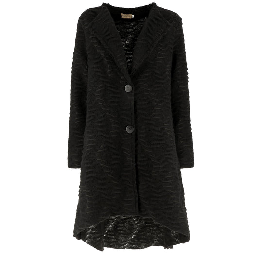 KARAKORUM Cappotto Genny nero in misto lana
