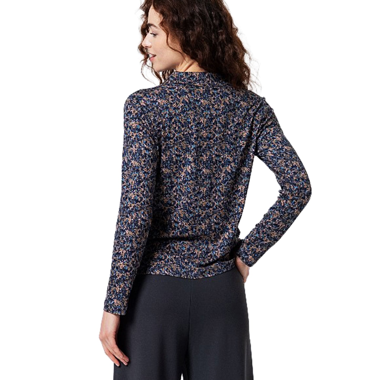 SURKANA - Camicia smoking stampata in tessuto riciclato-SURKANA-VIALESCARPE