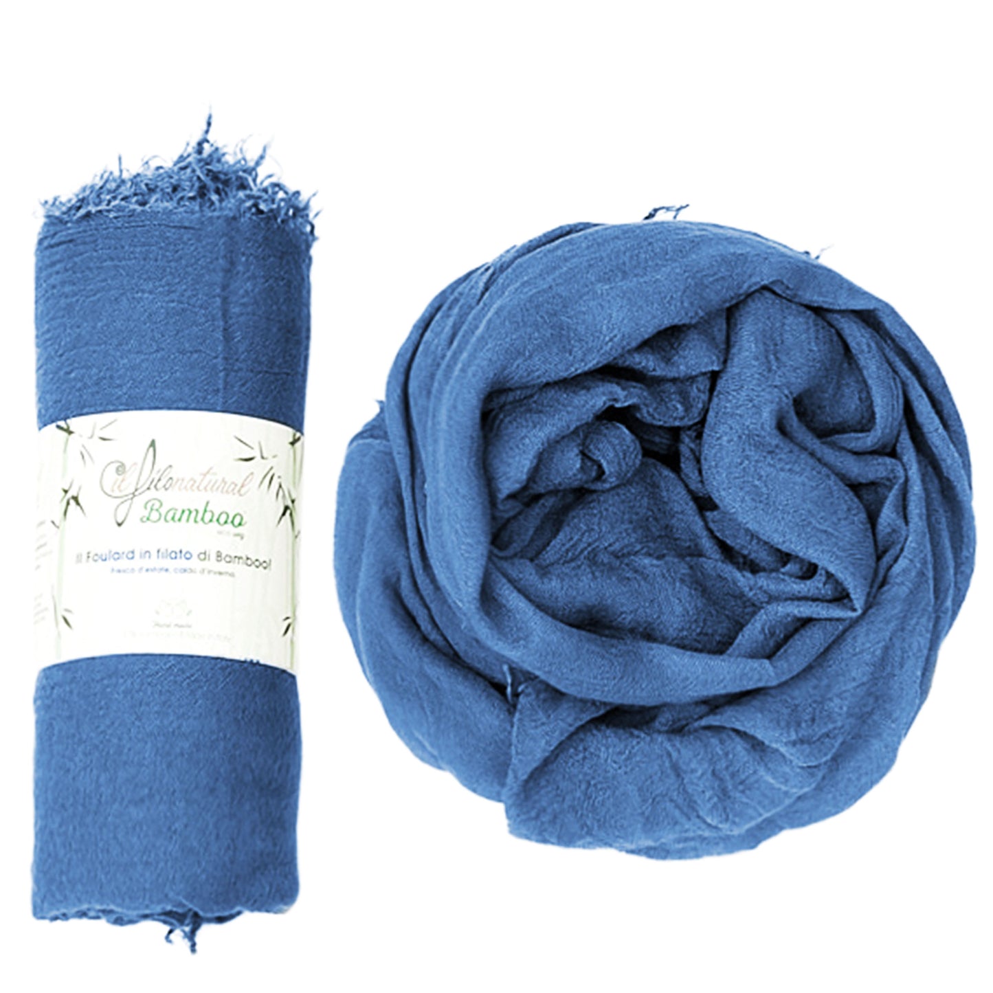 Il Foulard in Filato di Bamboo EcoVeg Tinto a Freddo Denim