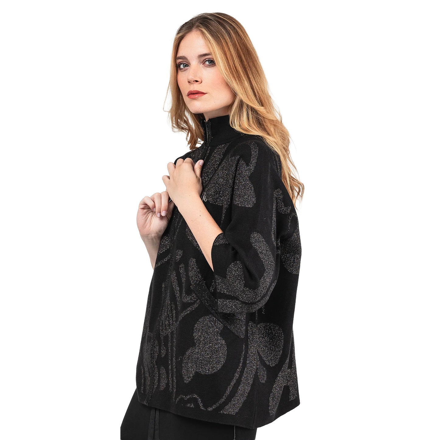 ANEKKE - Cardigan nero e argento-ANEKKE-VIALESCARPE