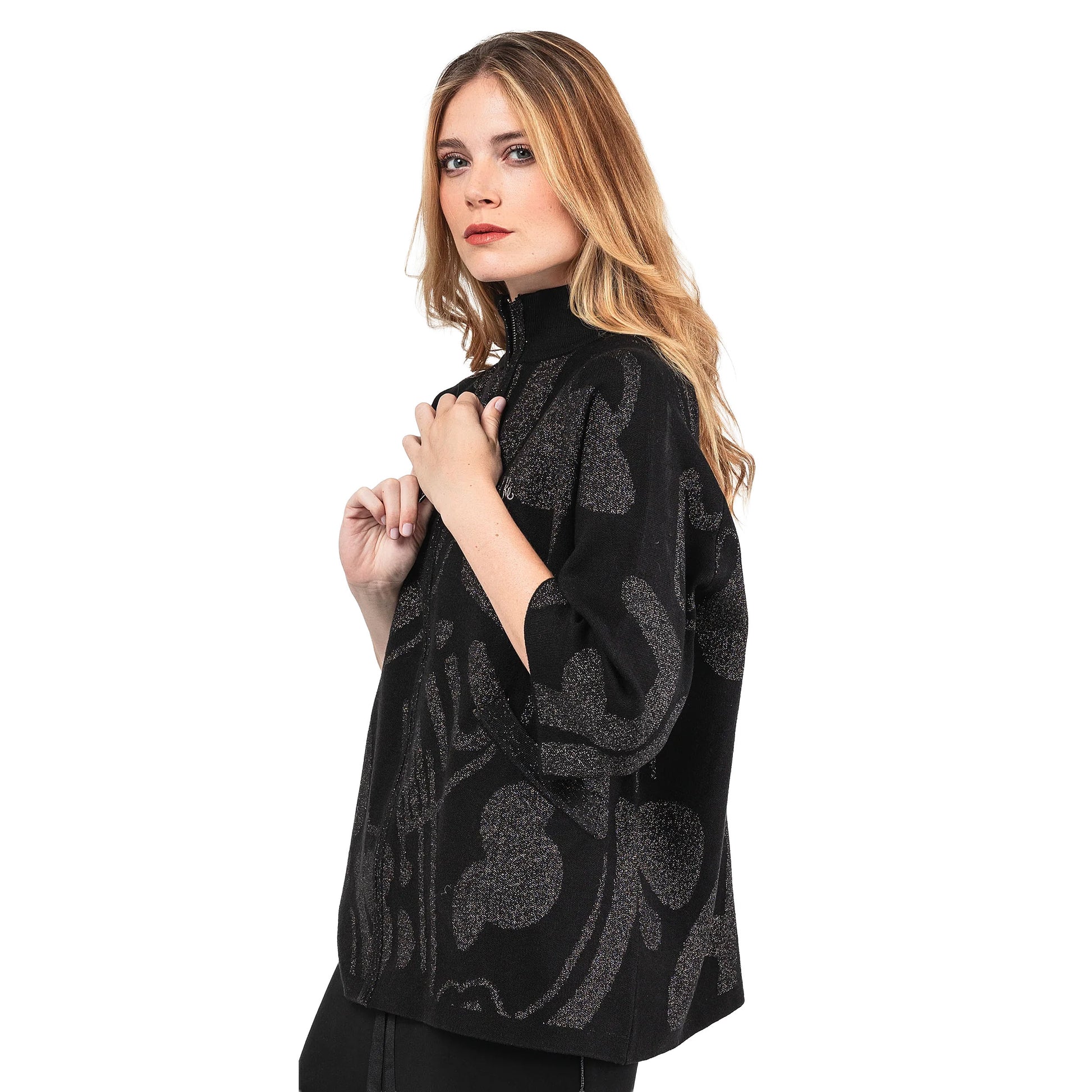 ANEKKE - Cardigan nero e argento-ANEKKE-VIALESCARPE