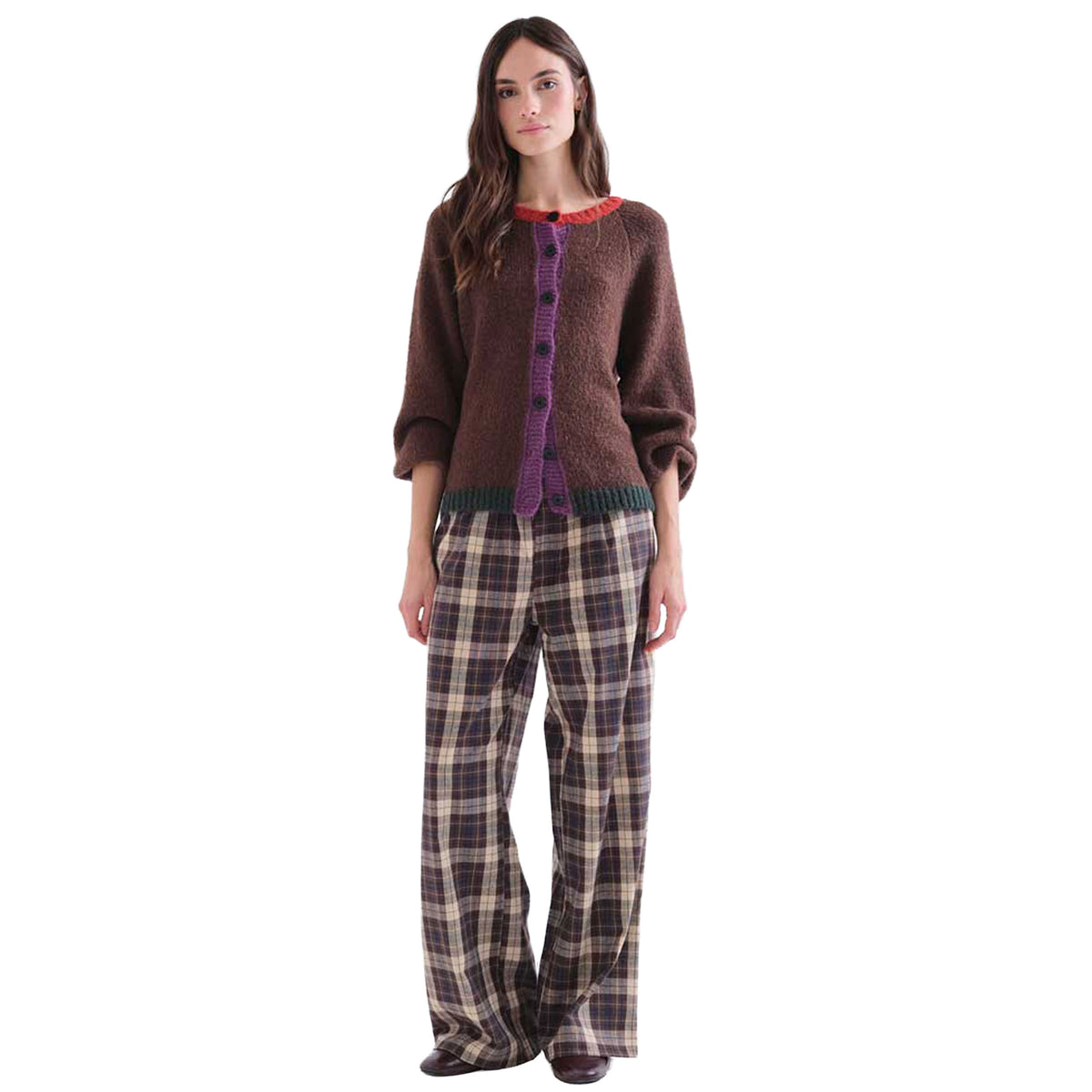 COMPAÑÍA FANTÁSTICA Cardigan in maglia marrone