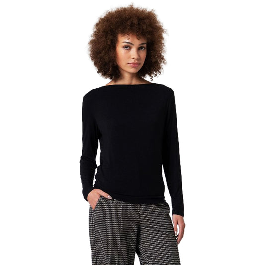 SURKANA - T-shirt con scollo a barca in viscosa di bambù-SURKANA-VIALESCARPE