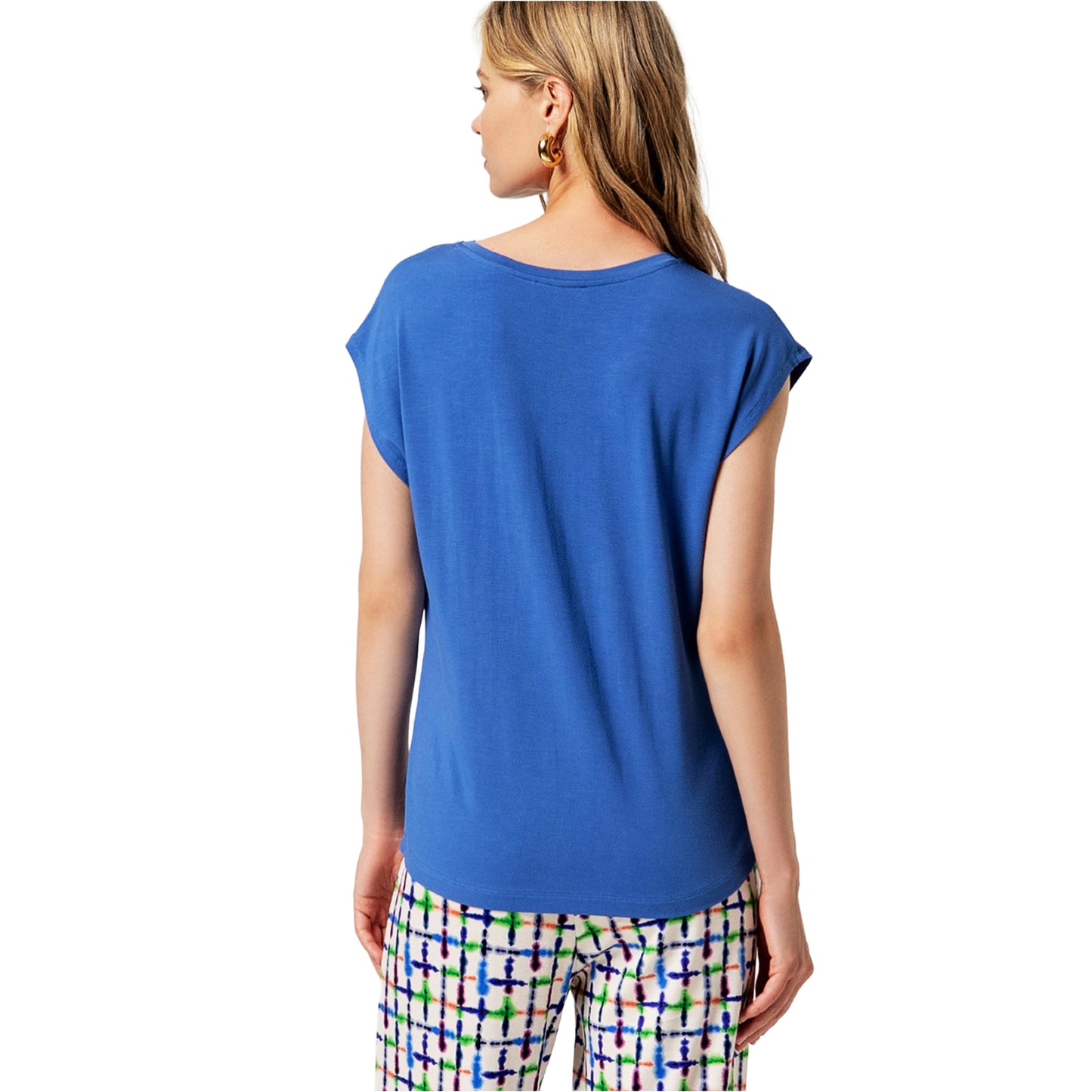 SURKANA T-shirt con collo a V Azzurro