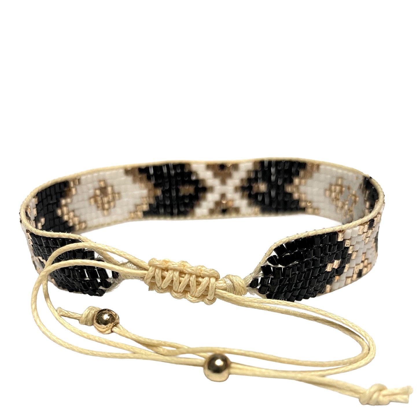 SURKANA Bracciali medi perline giapponesi black
