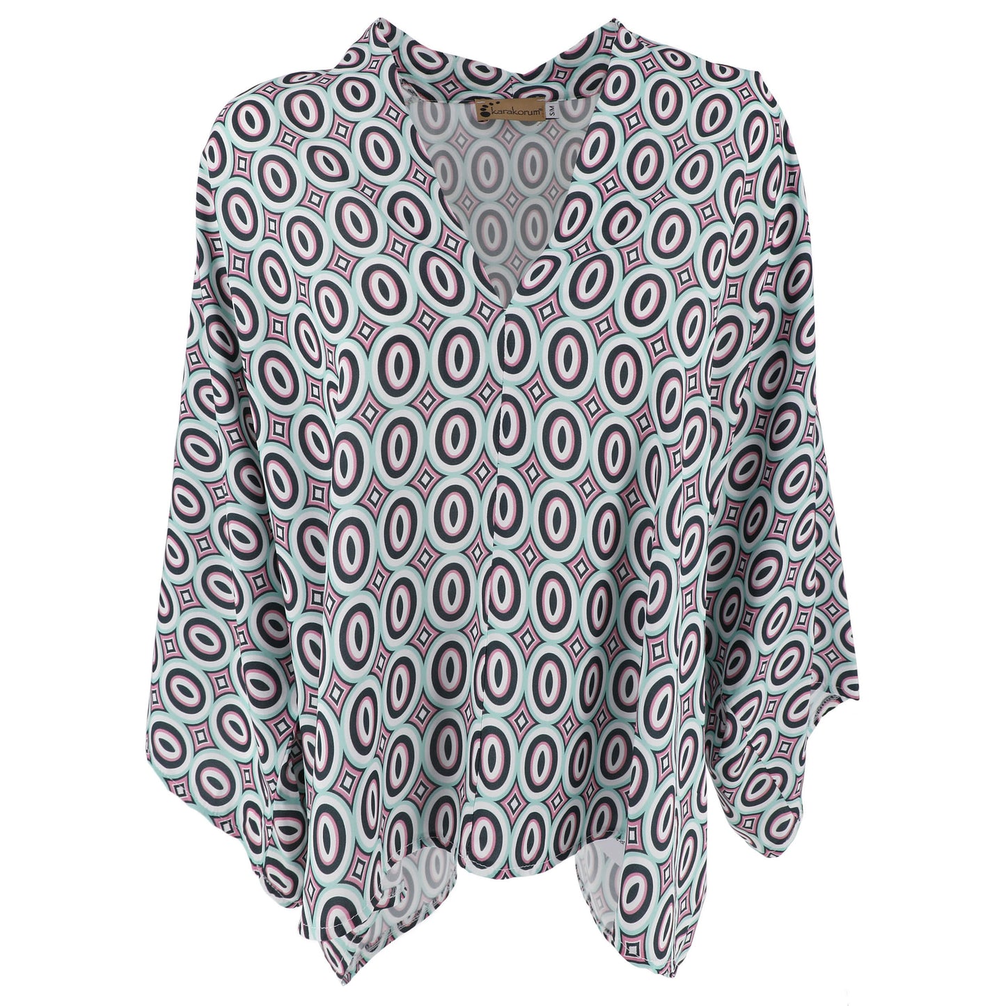 KARAKORUM Blusa BETA Rosa, aqua e nero