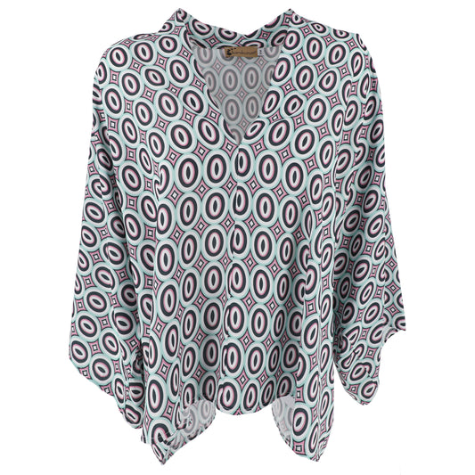 KARAKORUM Blusa BETA Rosa, aqua e nero