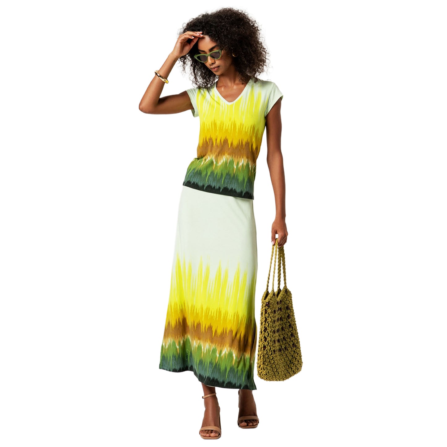 SURKANA Top a spalline con scollo halter Oliva