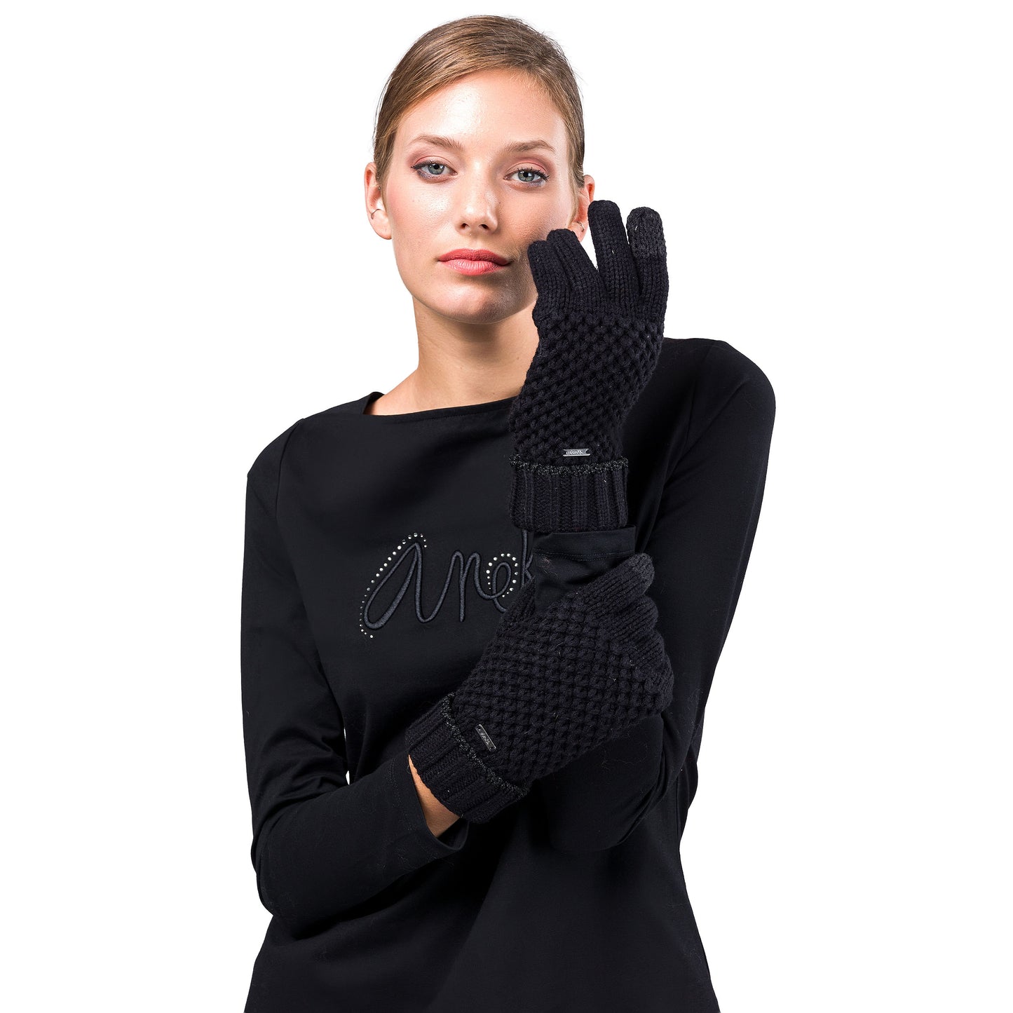 ANEKKE - Guanti in maglia neri-ANEKKE-VIALESCARPE